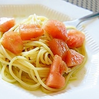 旬のスイカで、スイカと大葉の冷製スパゲッティーニ